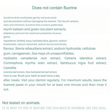 Sunshine Brite zobu pasta NSP  NSP modelis 2851 | Attēls Nr. 2